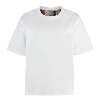 Bottega Veneta T-Shirts, female, White, XS, Cotton crew-neck T-shirt