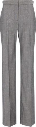 Stella McCartney Broek met diagonale streep - Dames - Straight fit broeken - Grijs - S - Wol - Broeken