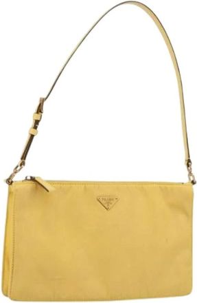 Prada Pre-owned Shoulder Bags, female, Yellow, Size: ONE SIZE Pre-owned Vintage Shoulder Bag