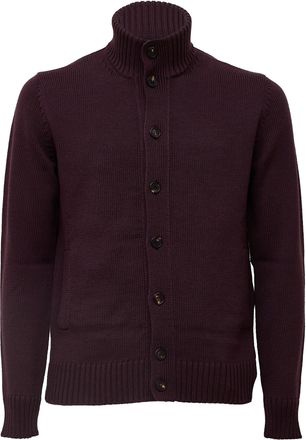 Zanone Chioto Slim Fit Cardigan with High Stand Collar