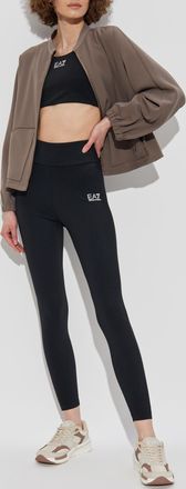 Emporio Armani Training Leggings With Printed Logo, Womens, Black