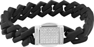 Robert Alton 1/2CTW Diamond Stainless Steel Black Finish Clasp Bracelet