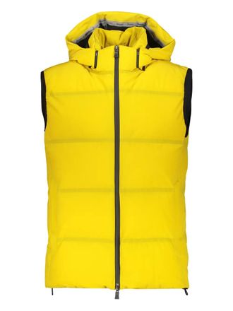 Herno hooded down gilet - men - Polyamide/Elastane/Goose Down/Goose Feather - 50 - Yellow
