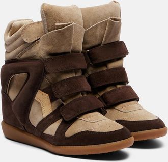 Isabel Marant Bekett leather and suede wedge sneakers
