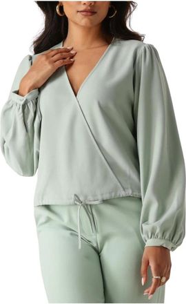 Another Label Green Salem Top L/S - Dames - Blouses - Groen - S - Overhemden