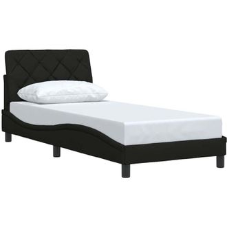 vidaXL Estructura De Cama Sin Colch&oacute;n Tela Negro 80x200 Cm Vidaxl