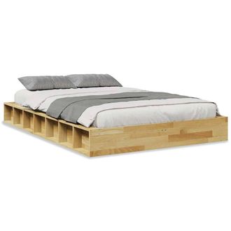 Berkfield Home Bed Frame without Mattress 120x200 cm Solid Wood Oak in Brown | Size: Small Double