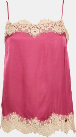 Liu Jo Pink Satin Lace Trim Cami Top