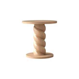 Tikamoon Mesa auxiliar de madera de mindi color crema