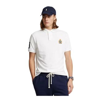 Ralph Lauren Polo Shirts, male, White, S, White Polo Custom Slim Fit T-shirt