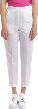 Seventy Effen kleur elastische taille broek - Dames - Vrijetijds broeken - Wit - S - Broeken