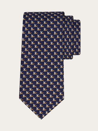 Ferragamo Uomo Cravatta in seta stampa Germano reale Blu