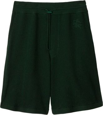 Burberry embroidered-logo mesh cotton shorts - men - Silk/Cotton - S - Green