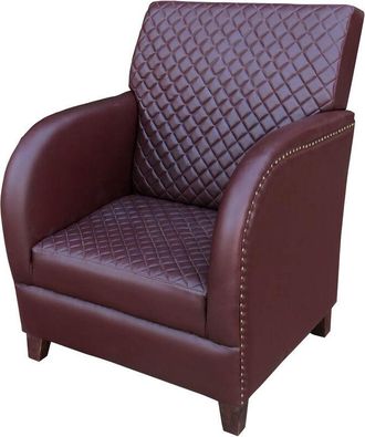 Wanderlust Deco Sillón de polipiel marrón 83x90x87