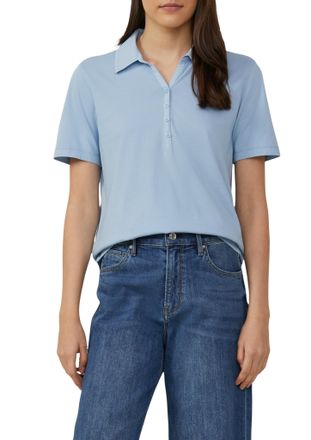 s.Oliver Poloshirt S.OLIVER, Damen, Gr. 42, blau (pastell blau), Obermaterial: 100% Baumwolle, unifarben, regular fit taillenbedeckt, gerader Abschluss, Shirts