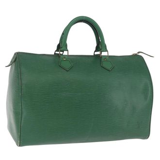 Louis Vuitton Speedy Epi Leather Green Leather Handbag (Pre-Owned)