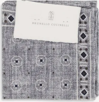 Brunello Cucinelli Ethnic-patterned silk Pocket Square Male UNI