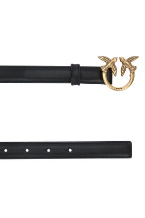 Pinko Womens Cintura Neroantiquegold Leather Cinture Belt