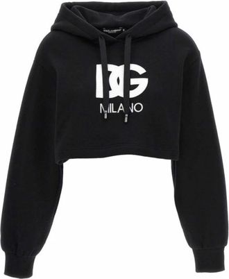 Dolce & Gabbana Hoodie met geborduurd logo - Dames - Hoodies - Zwart - S - Hoodies & sweatvesten