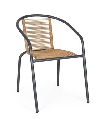 BIZZOTTO Conjunto de 2 sillas de acero con asiento antracita