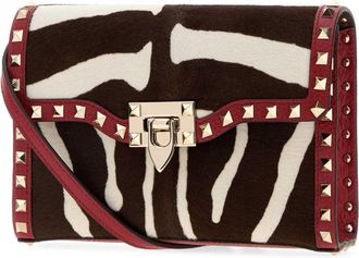 Valentino Garavani Womens Shoulder Crossbody Bag Red Leather