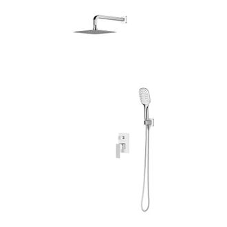 Omnires Omnires Parma - Conjunto De Ducha Con Grifo Empotrado, Con Cuerpo, 20x20 Cm, 3 Chorros, Cromo/blanco Syspm16acrb