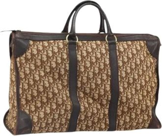 Dior Pre-owned Weekend Bags, female, Brown, Size: ONE SIZE Pre-owned Trotter Canvas Boston Bag