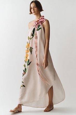 Farm Rio Garden Terrace Linen Maxi Dress