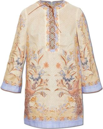 Zimmermann Indra Tunic Mini Dress - female - Zimmermann - Short Dresses - Beige - 2XS - Dresses