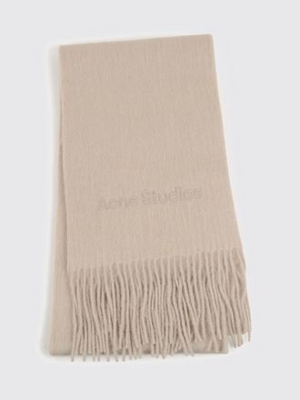 Acne Studios Sciarpa in misto lana di alpaca con fondo sfrangiato e logo