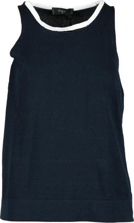 Vertige Black Cotton Tank Top With Contrasting Trim