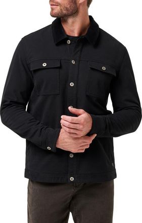 Travis Mathew Cloud Denim Jacket with Corduroy Collar in Black at Nordstrom, Size Xx-Large