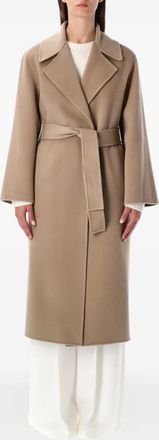 Alberta Ferretti Cappotto a portafoglio con cintura - Toni neutri