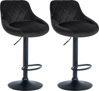 Clp Clp - Set De 2 Taburetes Lazio En Terciopelo Negro Negro
