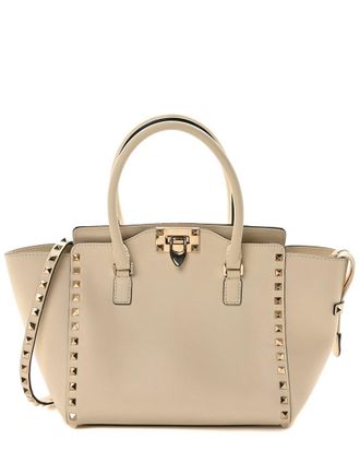 Valentino Ivory Calf Hair Small Rockstud Double Handle Tote (Authentic Pre- Loved)