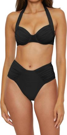 BECCA by Rebecca Virtue Shirred Underwire Bikini Top In Black