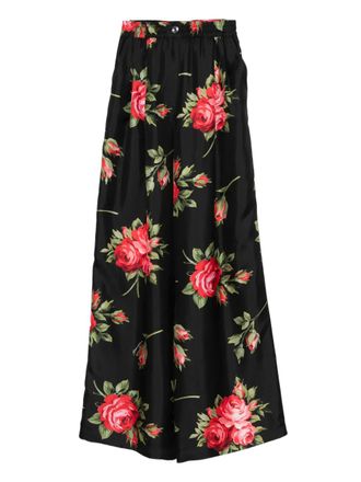 Dolce & Gabbana floral-print trousers - Black
