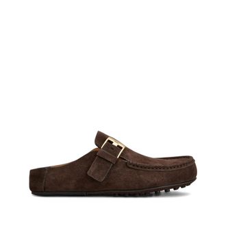 Tod's Suede Slippers - Dames - Slip ons - Bruin - 39 EU - Su&egrave;de - Schoenen