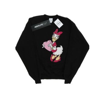 Disney Heren Daisy Duck Love Heart Sweatshirt (Zwart)