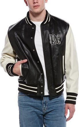 Palm Angels Leather Bomber Jacket