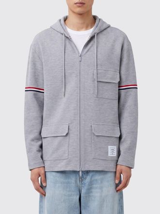 Thom Browne Cappotto con cappuccio in twill