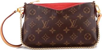 Louis Vuitton Pallas leren clutch met monogram - Bruin