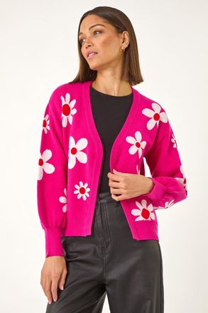 Roman Floral Jacquard Knit Cardigan