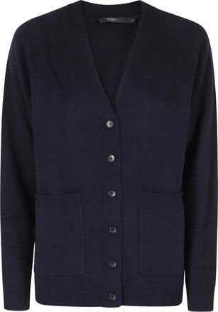 Seventy Losse V-hals Cardigan - Dames - Vesten - Blauw - XS - Wol - Truien & Vesten