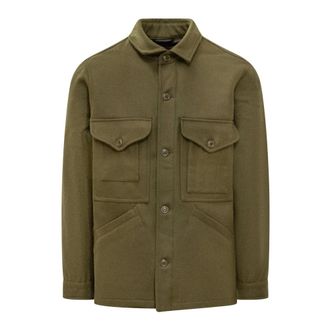 Manifattura Ceccarelli Light Jackets, male, Green, Size: XS Front-pockets Jacket