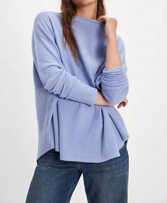 Free People Latte Blues Solid Thermal Top In Dawn Breeze
