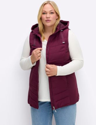 Sheego Steppweste SHEEGO, Damen, Gr. 40, burgund, 100% Polyester, Wattierung:100% Polyester, unifarben, Westen Steppweste