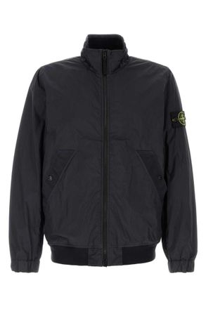 Stone Island Navy Blue Logo Jacket