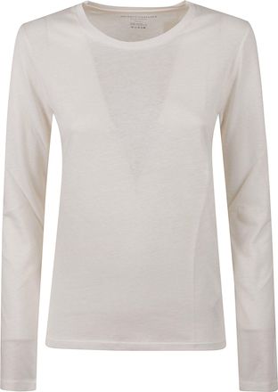 Majestic Filatures Fitted Long-Sleeved Crew Neck Top by Majestic Filatures