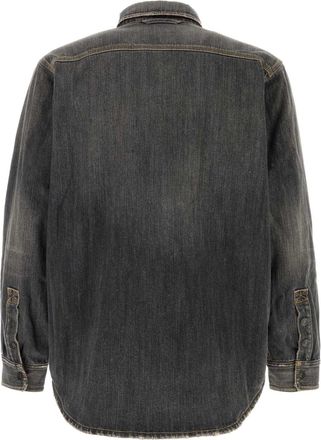 Balenciaga Mens Shirt Jacket Gray Cotton